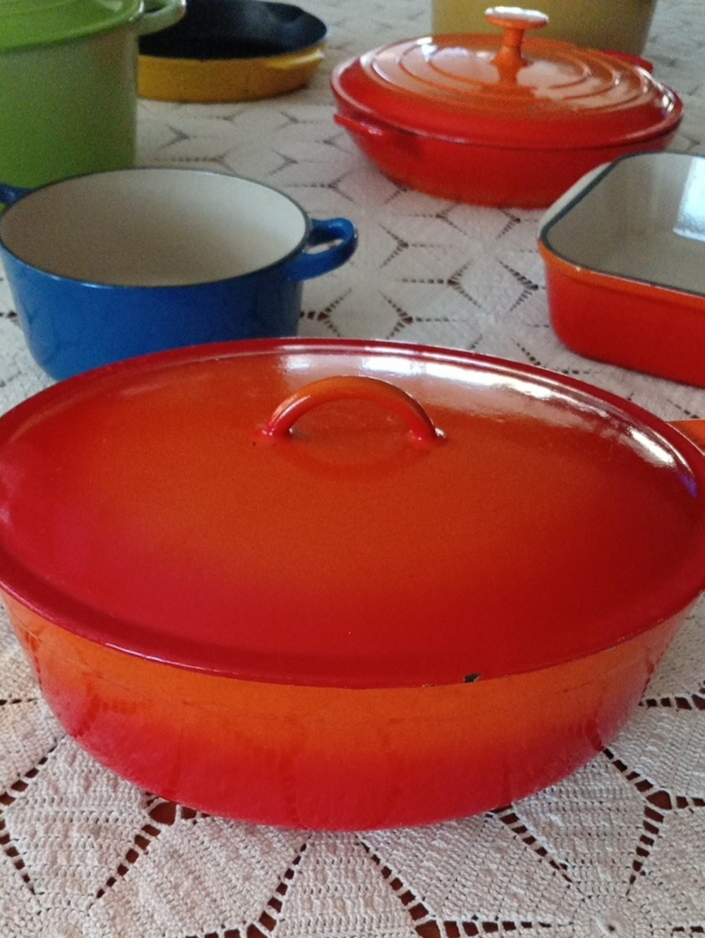 VTG Descoware Flame Cast Iron Oval Dutch Oven 3qt Belgium